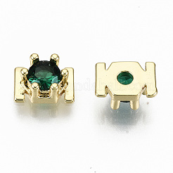 Messing Mikro ebnen Zirkonia cabochons KK-S061-48G-C-NR