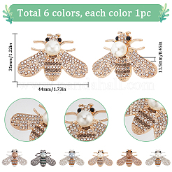 6 Stück 6 Stile Legierung Strass Cabochons FIND-SC0009-45