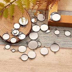 80 Stück 8 Stile 304 Edelstahl Cabochon Anschlussfassungen STAS-SZ0001-41P