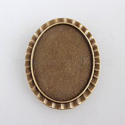 Weinlese Legierung  Broschennadeln cabochon lünette Fassungen PALLOY-N0085-20AB-NF
