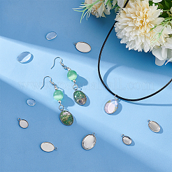 30 Stück 3 Größen 304 Edelstahl Anhänger Cabochon-Fassungen STAS-UN0042-66