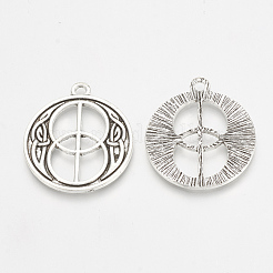 Tibetischen Stil Legierung Anhänger Emaille Fassungen TIBEP-T004-25AS
