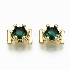 Messing Mikro ebnen Zirkonia cabochons KK-S061-48G-C-NR