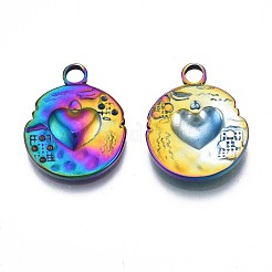 Rack-Beschichtung Regenbogen Farbe 304 Edelstahl Anhänger Strass-Einstellungen STAS-N098-033