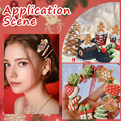 48 Stück 4 Stile Weihnachts-Kunststoff-Cabochons FIND-SC0011-29