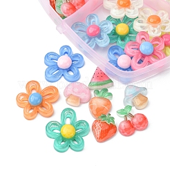 80 Stück 2 Stile transparente Harz-Cabochons-Sets CRES-FS0001-07