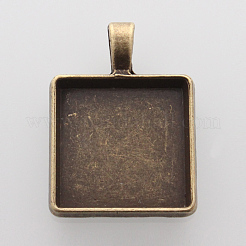 Aluminium-Anhänger Fassungen für Cabochons PALLOY-N0088-07AB-NF