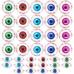 36 Stück 9 Stile Halloween durchscheinende Harz Decoden Cabochons CRES-WR0001-01