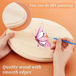 Unvollendete natürliche Buchenholz-Cabochons für DIY-Handarbeit WOOD-WH0125-12