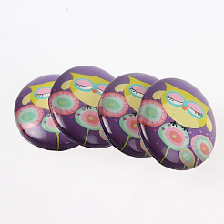 Karikatureule bedruckten Glas ovale Cabochons X-GGLA-N003-20x30-B01