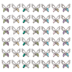 42 Stück 7 Farben Legierung Glas Cabochons MRMJ-SC0001-18