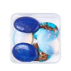 Opalite & natürlicher Lapislazuli & gefärbte synthetische türkisfarbene Cabochons G-JP0001-14