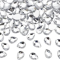 250 Stück flache Rückseite Imitation Taiwan facettierte Tropfen Acryl Strass Cabochons GACR-FG0001-06