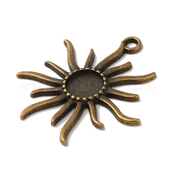 Tibetischer Legierung Blume Anhänger Cabochon Lünette Fassungen PALLOY-A13079-AB-NR