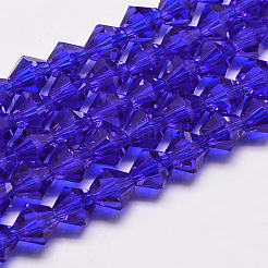 Nachzuahmen österreichischen Kristall Doppelkegel Glasperlen Stränge X1-GLAA-F029-4x4mm-06