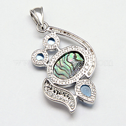Abalone Muschel / Paua Muschel Anhänger SSHEL-F0001-12