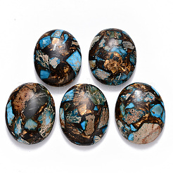 Montierte synthetische kaiserliche Jaspis- und Bronzit-Cabochons G-R457-01C