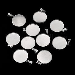 Cabochon-Fassungen für Anhänger aus Edelstahl 304 FIND-CJC0001-03G