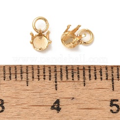 Ionenplattierung (IP) 304 Edelstahl-Anhänger mit Strass-Krallenfassungen STAS-U025-02C-G
