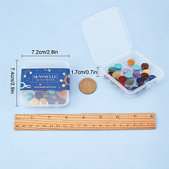 28 Stück 7 Stile Karneol & gelber Aventurin & Tigerauge & grüner Aventurin & Lapislazuli & Amethyst & Türkis Cabochons G-SC0002-13A