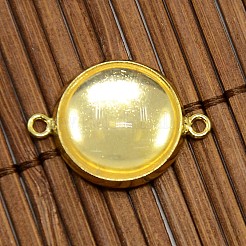 14 mm Kuppel Klarglasabdeckung und goldenen Messing Cabochon-Anschluss Einstellung Sets DIY-X0088-G-NR