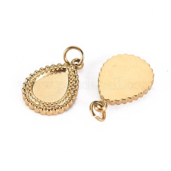Cabochon-Fassungen für Charms aus Edelstahl 304 STAS-S116-152G
