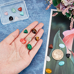 18 Stück 18 Stile natürliche und synthetische gemischte Edelstein-Cabochons G-FH0001-45