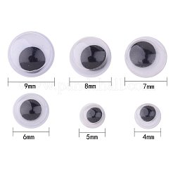 Schwarz wackeln Auge brauchen Kleber auf runde bewegliche wackelig googly Augen 4-9mm KY-PH0001-01