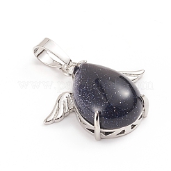 Synthetische blauen Goldstone-Anhänger G-I275-02O