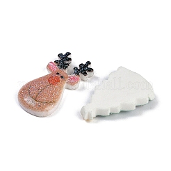 Deko-Cabochons aus undurchsichtigem Harz mit Weihnachtsmotiv RESI-M050-02