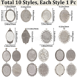 10 stücke 10 arten tibetischen stil legierung anhänger cabochon einstellungen FIND-SP0002-50