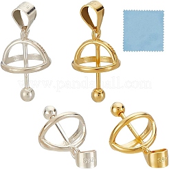 925 Sterling Silber Anhänger Fassungen STER-GO0001-25A