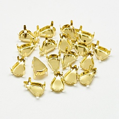 201 Edelstahl-Aufnähfassungen mit Krappenfassung STAS-T032-07G-6x10mm
