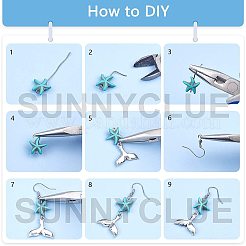 DIY-Sets zum Basteln von Ohrringen mit Ozeanmotiven DIY-SC0012-22
