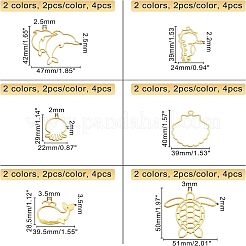 Olycraft 24pcs 12 Stil Legierung offene Rückseite Lünette Anhänger PALLOY-OC0002-92