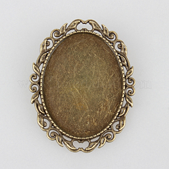 Weinlese Legierung  Broschennadeln cabochon lünette Fassungen PALLOY-N0085-15AB-NF
