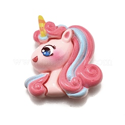 Einhorn undurchsichtige Decoden-Cabochons aus Harz CRES-F034-01