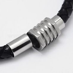 Misch geflochtenen Lederband Armbänder BJEW-I199-M