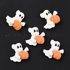 Gespenst mit Kürbis-Cabochons aus undurchsichtigem Harz RESI-F031-09
