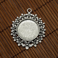 Legierung Cabochon & Strass Fassungen und 25 mm oval Klarglas Abdeckungssätze DIY-X0141-AS-NR