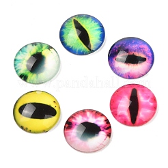 Halbrunde / gewölbte Glascabochons mit Drachenauge-Aufdruck X-GGLA-A002-20mm-AB