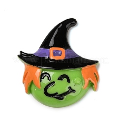 Monster mit Hexenhut Halloween undurchsichtige Harz Decoden Cabochons RESI-R446-01T