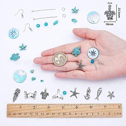 DIY-Sets zum Basteln von Ohrringen mit Ozeanmotiven DIY-SC0012-22