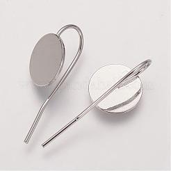 Platin Messing Ohrhaken fit Cameo Cabochons X-KK-A093-P