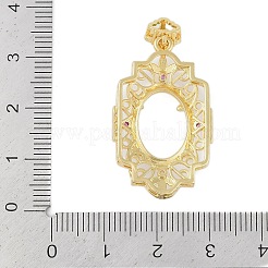 Cabochon-Anhänger mit Mikropavé aus Messing mit klaren Zirkonia-Anhängern KK-U026-08G