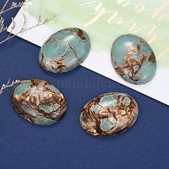 Zusammengesetzte Cabochons aus synthetischem Bronzit und Aqua-Terra-Jaspis G-R457-04