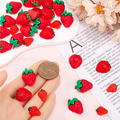 60 Stück 3 Stile Erdbeerharz Decoden Cabochons RESI-SC0005-69