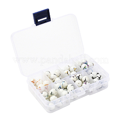 80pcs 8 Farben Weihnachten undurchsichtige Glasperlen EGLA-YW0001-04