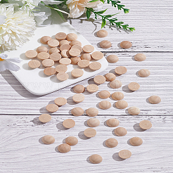 250 Stück unbehandelte Naturholzcabochons WOOD-LP0001-10