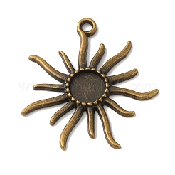 Tibetischer Legierung Blume Anhänger Cabochon Lünette Fassungen PALLOY-A13079-AB-NR